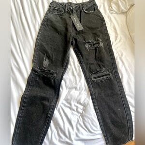 White Fox Love Stoned Boyfriend Jeans Vintage Black